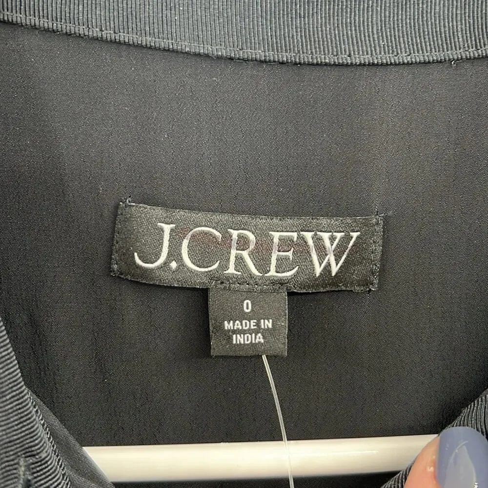 J. Crew Women's Collection shirtdress with jewel buttons - Black - 0 - NWT